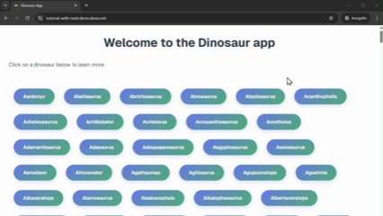 demo of the app
